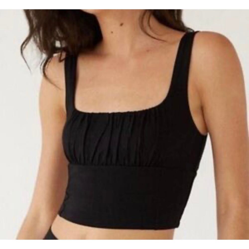 Wilfred Free ARITZIA Black Shrunken Bust Cropped Womens Cami Top Size Large